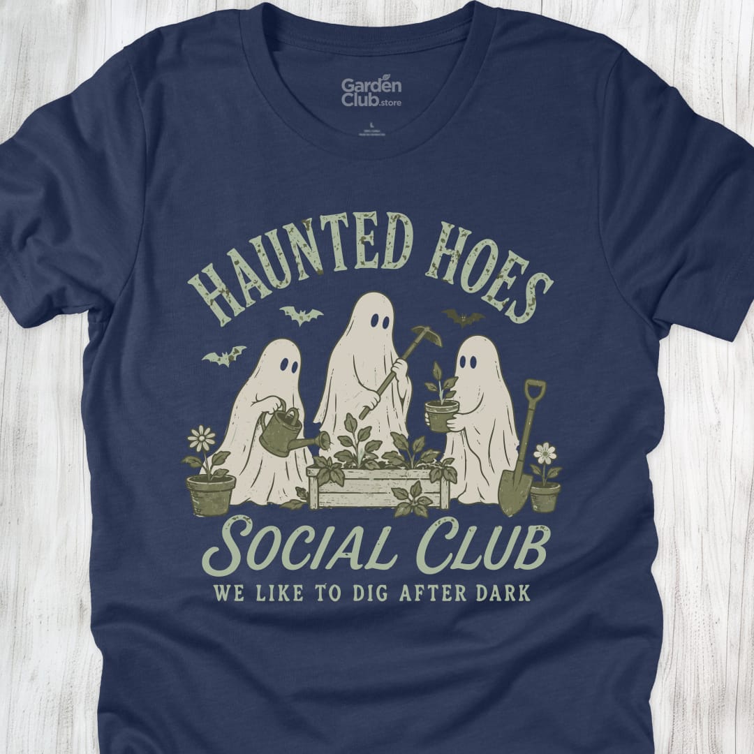 Haunted Hoes Social Club We Like To Dig After Dark - Heather Navy